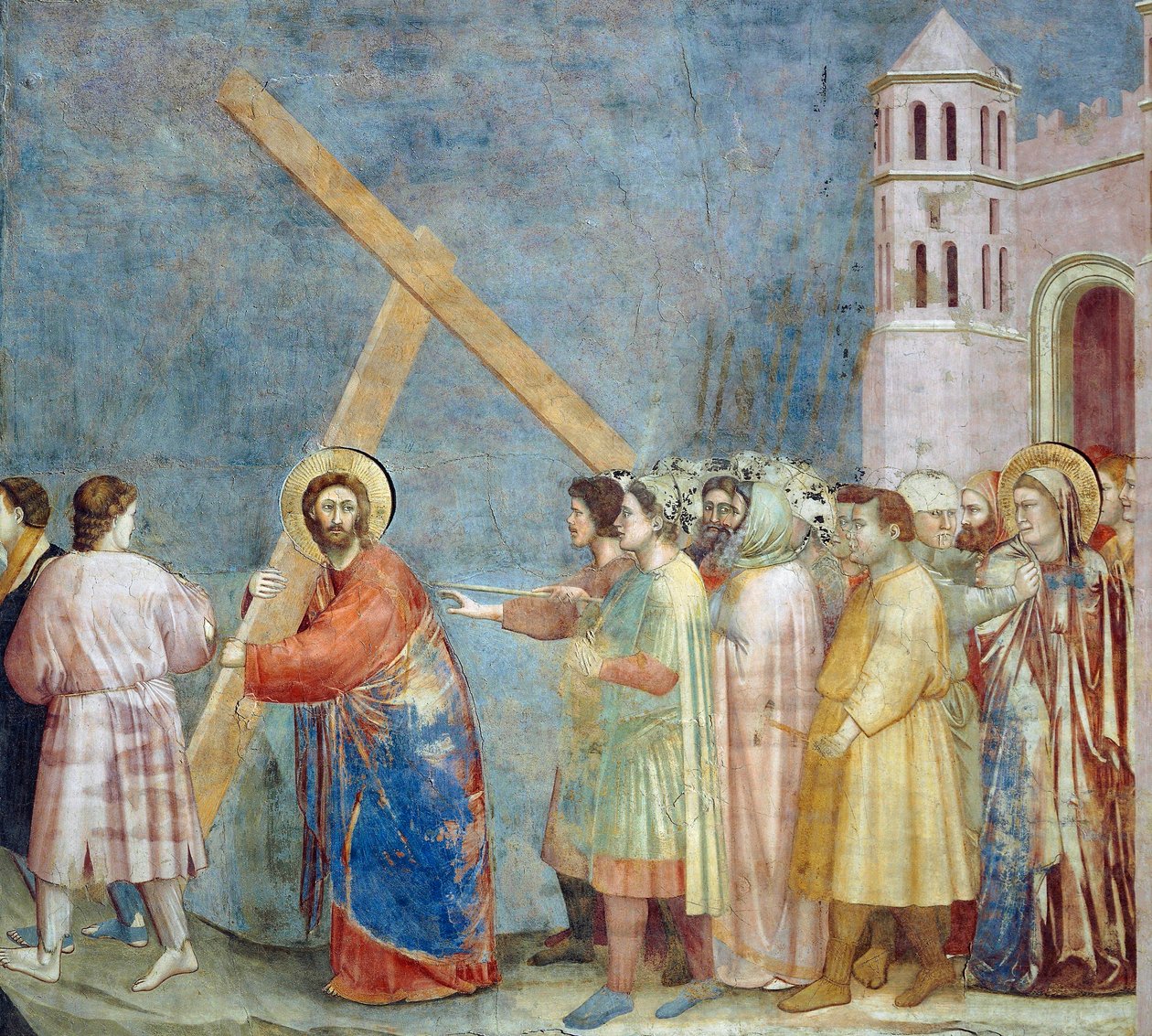 Veien til Golgata, detalj fra Kristi liv og lidenskap, av Giotto av Giotto (c.1266 1337)