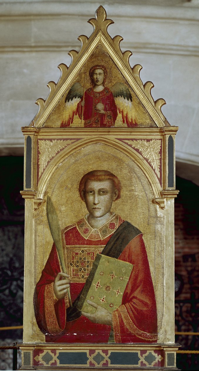 Saint Laurent (San Lorenzo) - Olje på tre av Giotto (c.1266 1337)