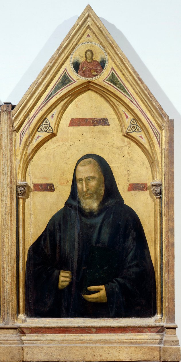 St Benedict, detalj fra Badia Polyptych, ca 1300, av Giotto (1267-1337), tempera på panel, 91x334 cm av Giotto (c.1266 1337)