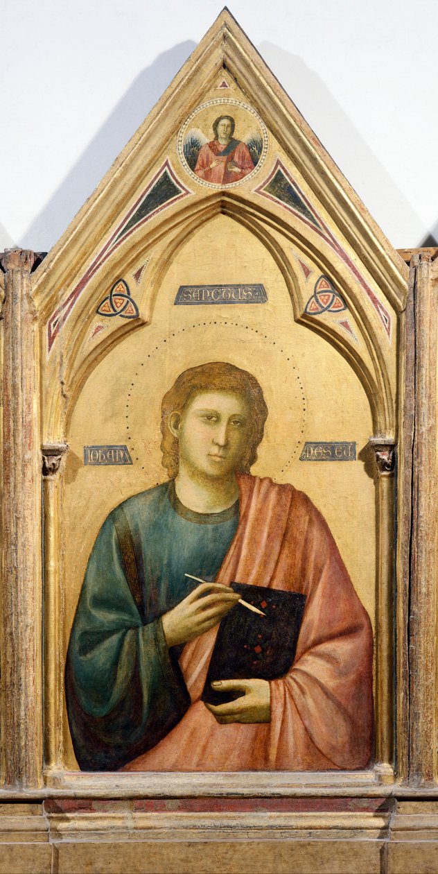 St John Evangelist, detalj fra Badia Polyptych, ca 1300, av Giotto (1267-1337), tempera på panel, 91x334 cm av Giotto (c.1266 1337)