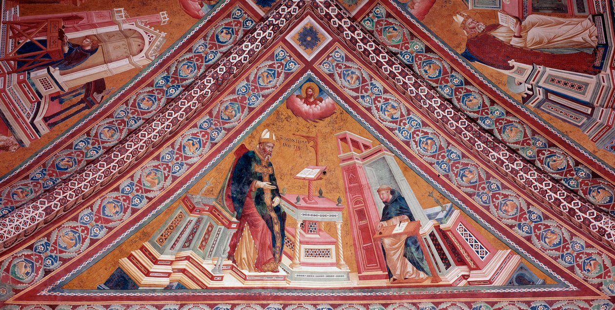 The Doctors of the Church: Saint Augustine of Hippo (fresco av Giotto (c.1266 1337)