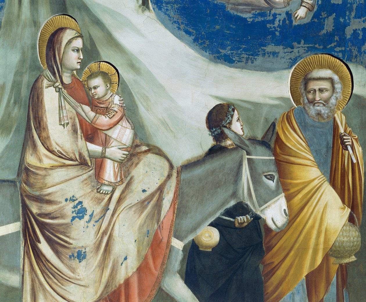 Flukten til Egypt, detalj fra Kristi liv og lidenskap, av Giotto av Giotto (c.1266 1337)