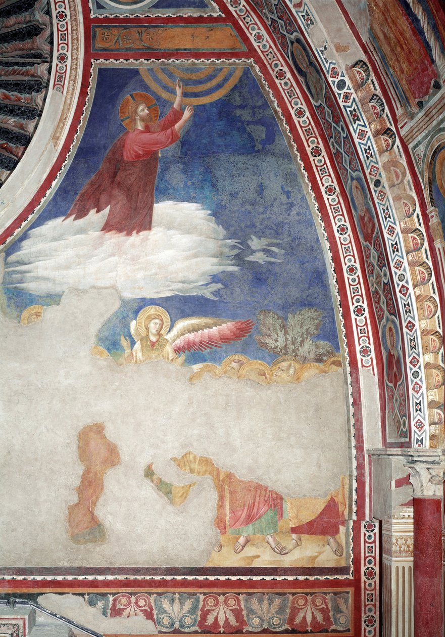 Det nye testamentets historie: Kristi himmelfart - Fresco av Giotto (c.1266 1337)