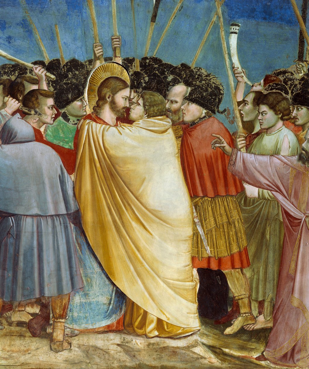 Kiss of Judas, Detail from Life and Passion of Christ, av Giotto av Giotto (c.1266 1337)