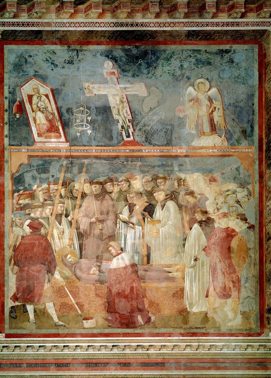 Life of St Francis of Assisi: The Verification of stigmas (St. Jerome undersøker stigmas - Fresco av Giotto (c.1266 1337)