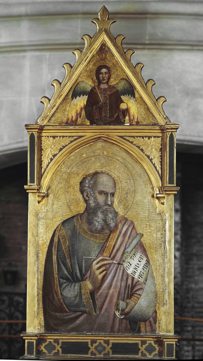 Evangelisten Johannes - Olje på tre av Giotto (c.1266 1337)