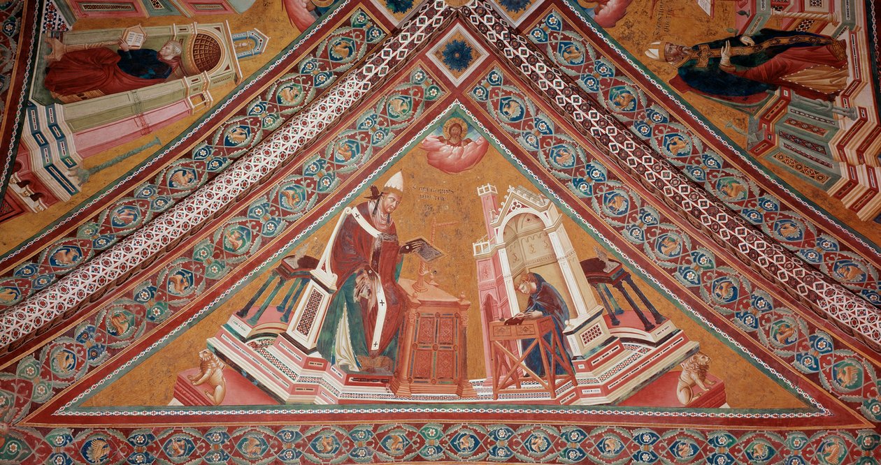 Kirkens leger: Pave Gregor I den store (fresco av Giotto (c.1266 1337)