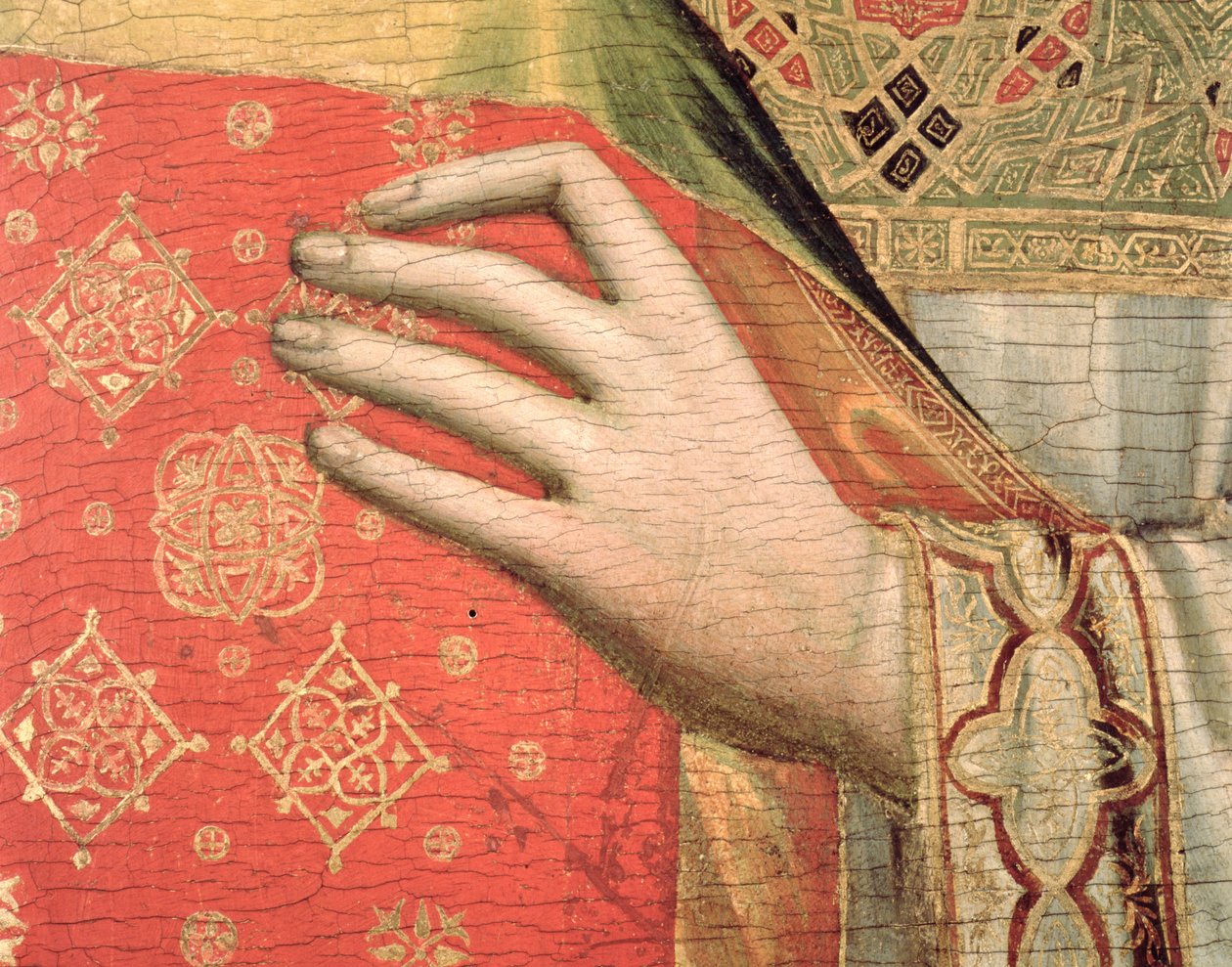 Hand of Saint Stephen (tempera på panel) (detalj) (se også 66554-55) av Giotto di Bondone