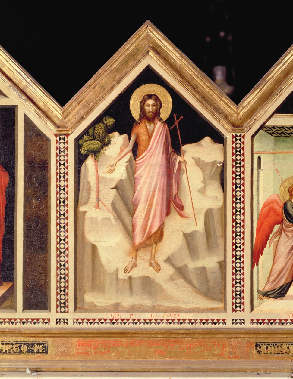 Døperen Johannes, fra St. Reparata Polyptych midtre venstre panel, omvendt detalj av 66558, se også 66564-66568 av Giotto di Bondone