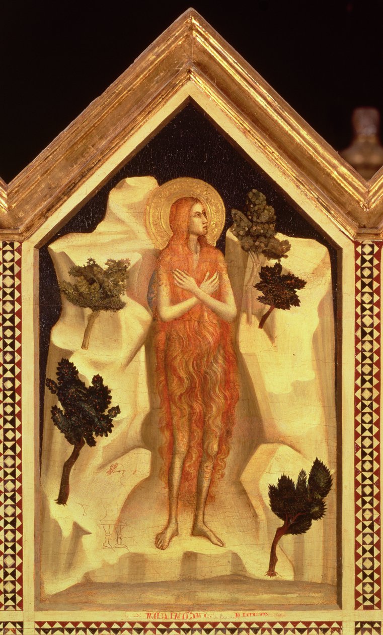 St. Mary Magdalene, fra St. Reparata Polyptych omvendt midtre høyre paneldetalj av 66558, se også 66557-66568 av Giotto di Bondone
