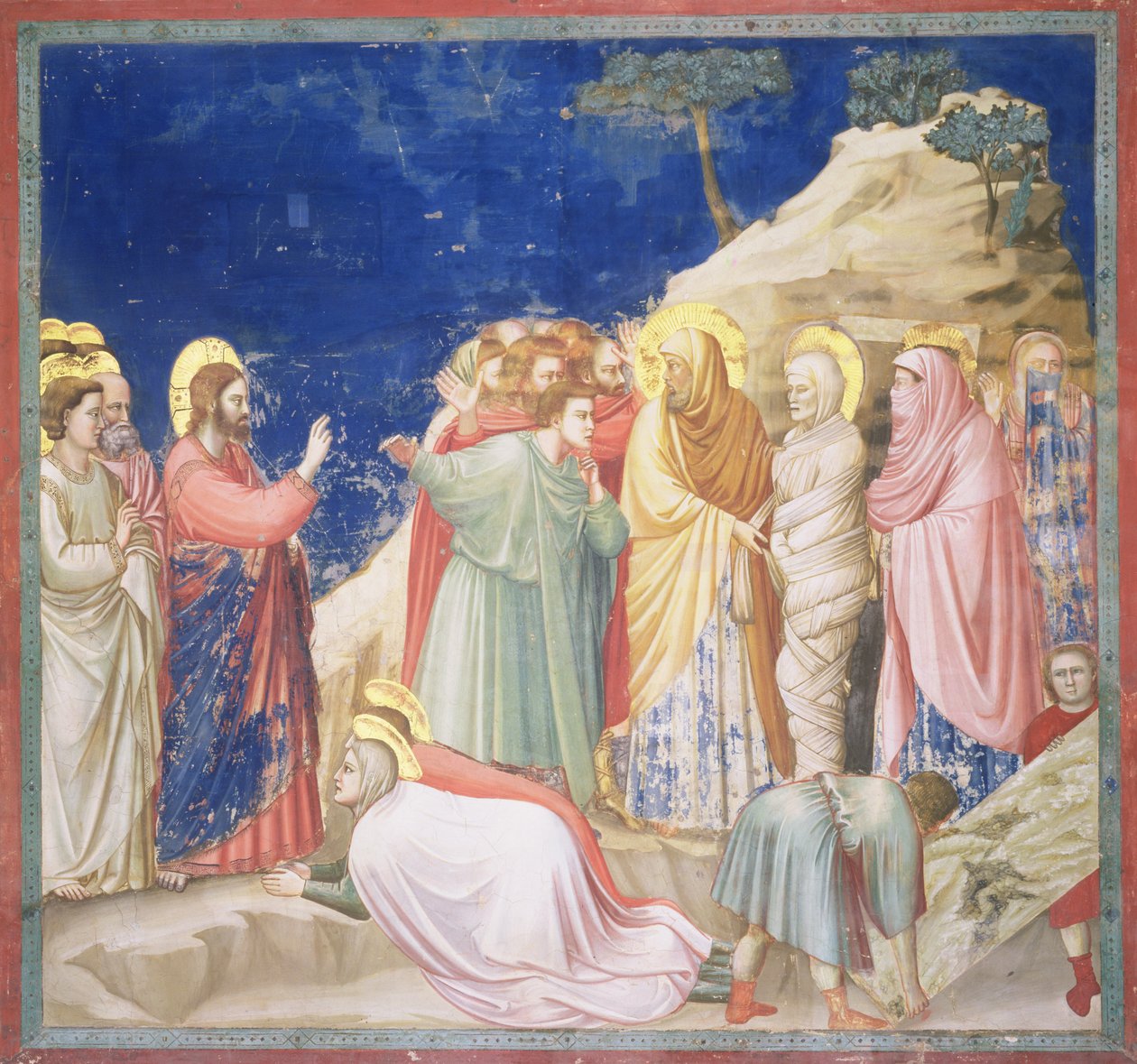 The Raising of Lazarus, ca. 1305 (forhåndsrestaurering) (se også 192699) av Giotto di Bondone