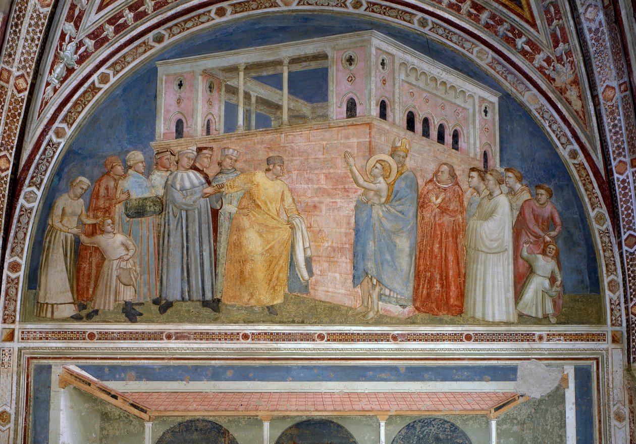 St. Francis gir avkall på sine verdslige goder, fra Bardi-kapellet, ca. 1320 av Giotto di Bondone