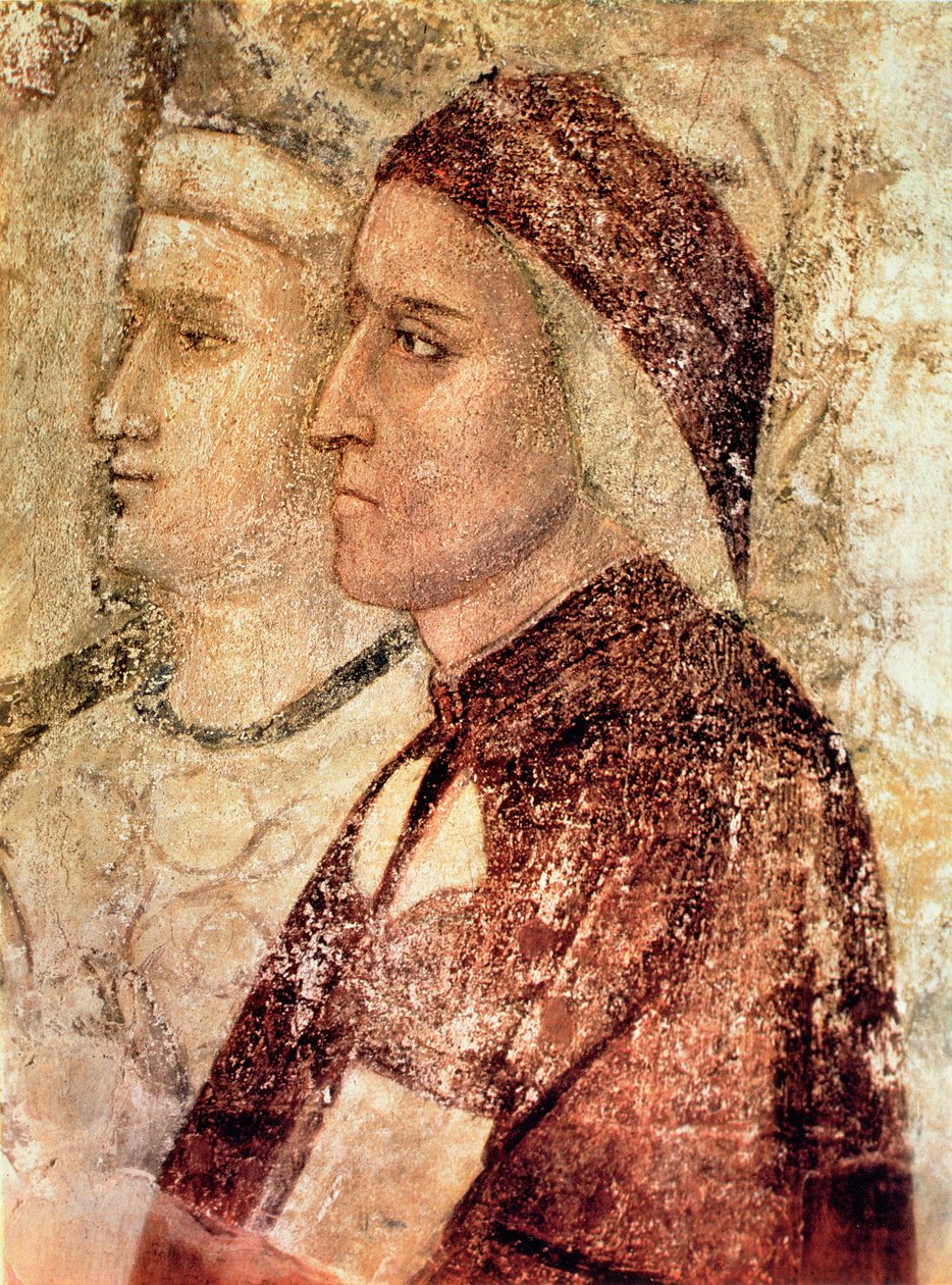 Paradise, detalj av Dante Alighieri (1265-1321) ca. 1336 av Giotto di Bondone school of Giotto di Bondone school of