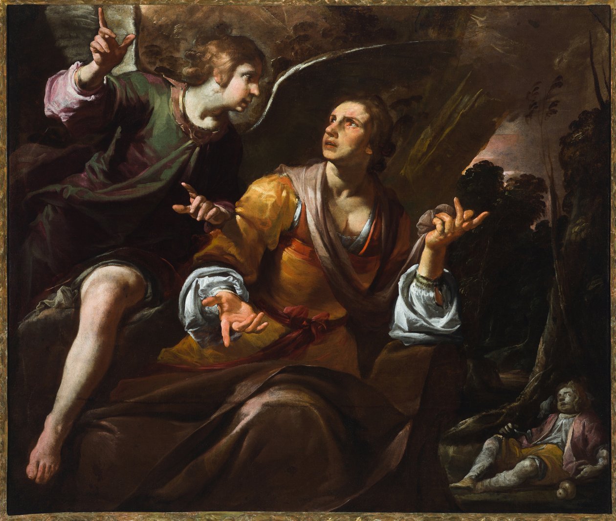 Hagar og engelen, ca. 1640 (olje på lerret) av Giovacchino Assereto