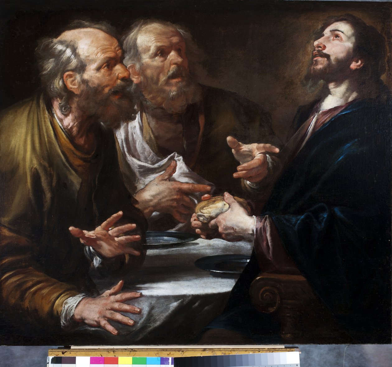 Nattverd i Emmaus, ca. 1645-50 (olje på lerret) av Giovacchino Assereto