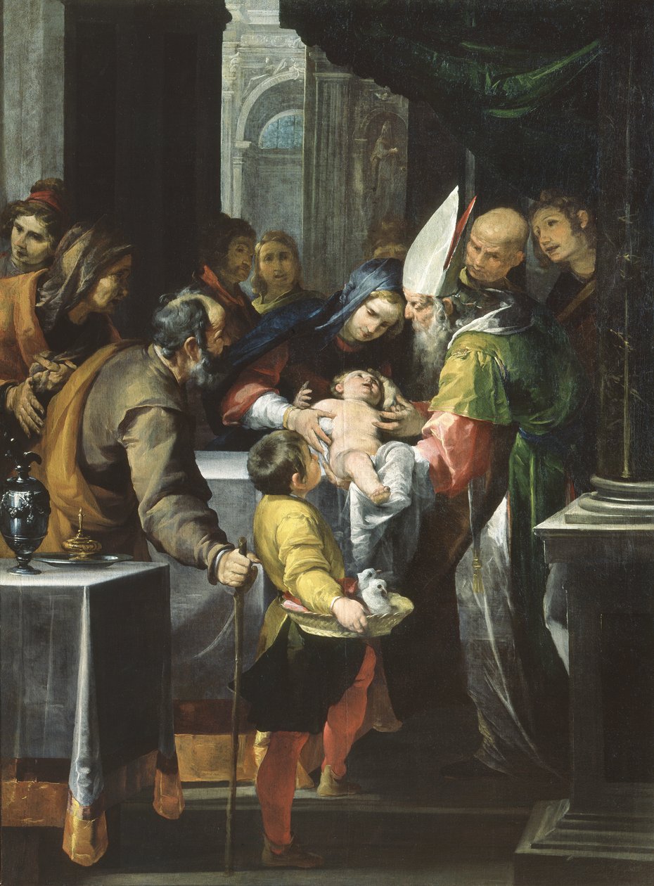 Presentasjonen i tempelet, ca. 1630 (olje på lerret) av Giovacchino Assereto