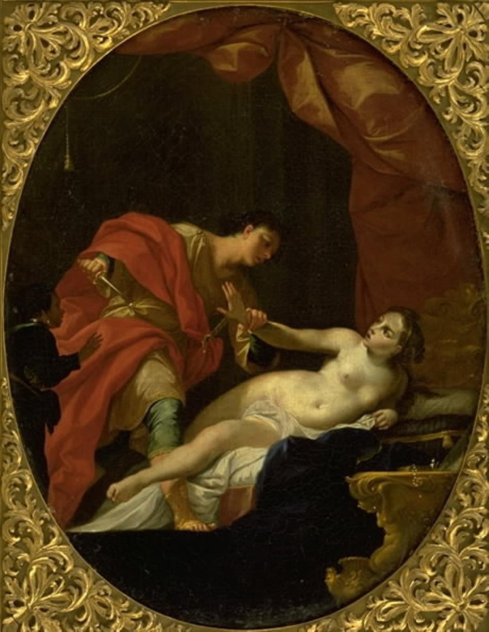 Tarquin truer med Lucretia av Giovan Gioseffo dal Sole
