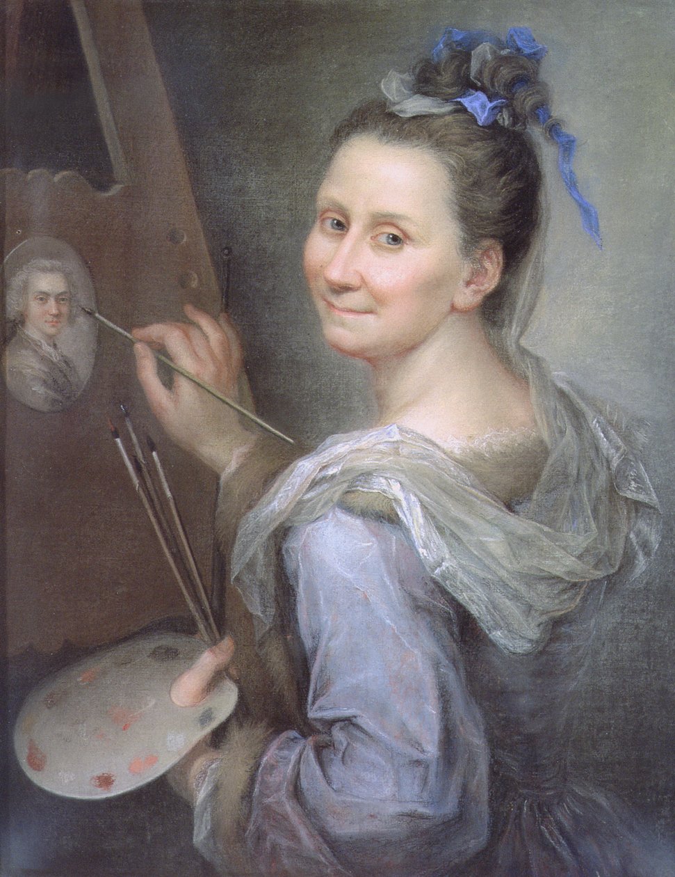 Selvportrett, ca. 1720 (pastell på papir) av Giovanna Fratellini