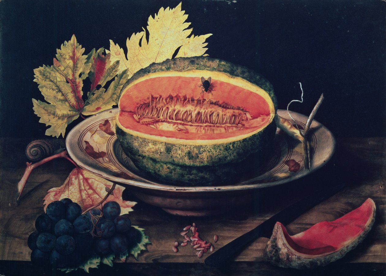 En skive vannmelon av Giovanna Garzoni