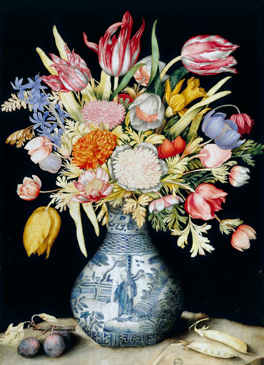 Kinesisk porselensvase med blomster (akvarell) av Giovanna Garzoni