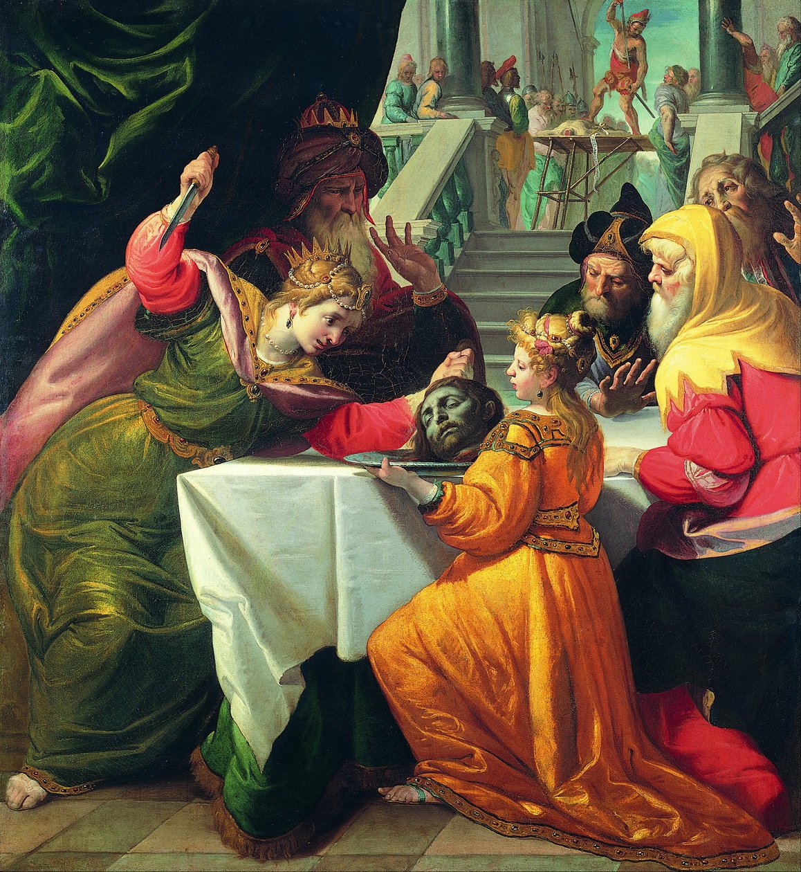 Herodias presenterte døperens leder av Salome av Giovanni Andrea Ansaldo