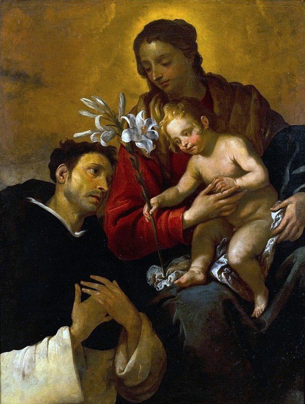 Madonna og barn med St. Dominic av Giovanni Andrea de Ferrari