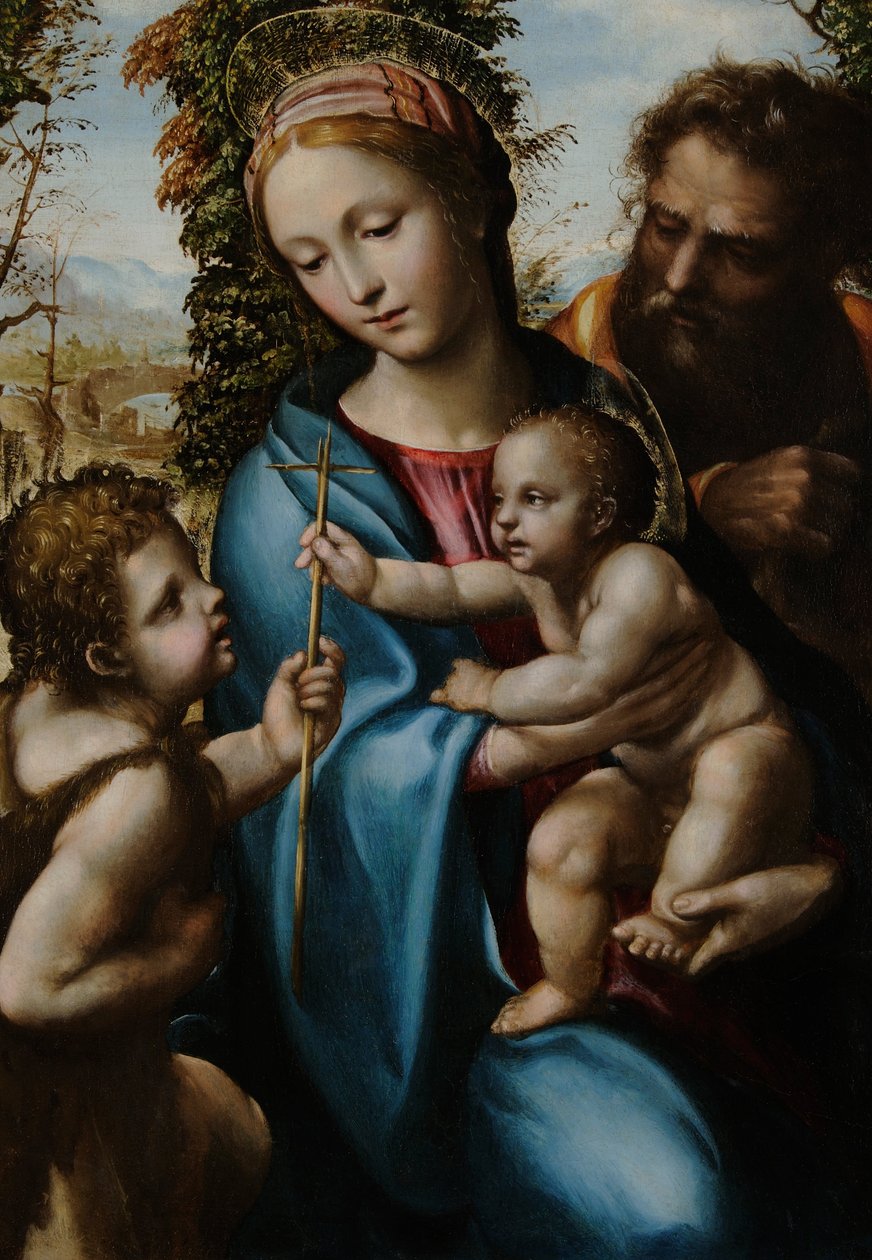 Hellig familie med unge Saint John av Giovanni Antonio Bazzi Sodoma