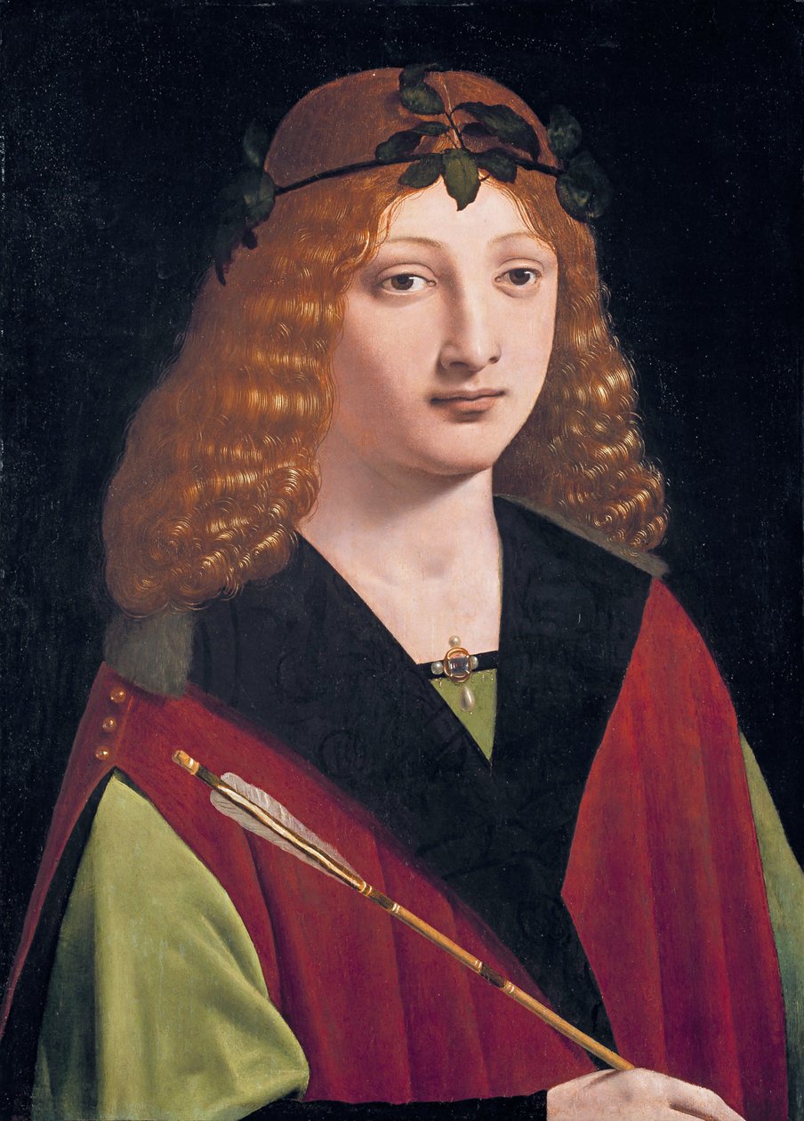 Portrett av en ungdom som holder en pil av Giovanni Antonio Boltraffio