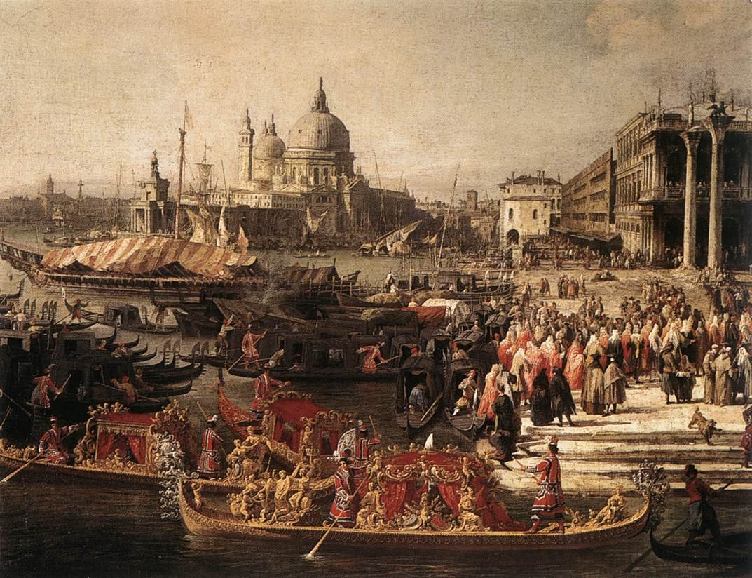 Ankomst av den franske ambassadøren i Venezia av Giovanni Antonio Canal