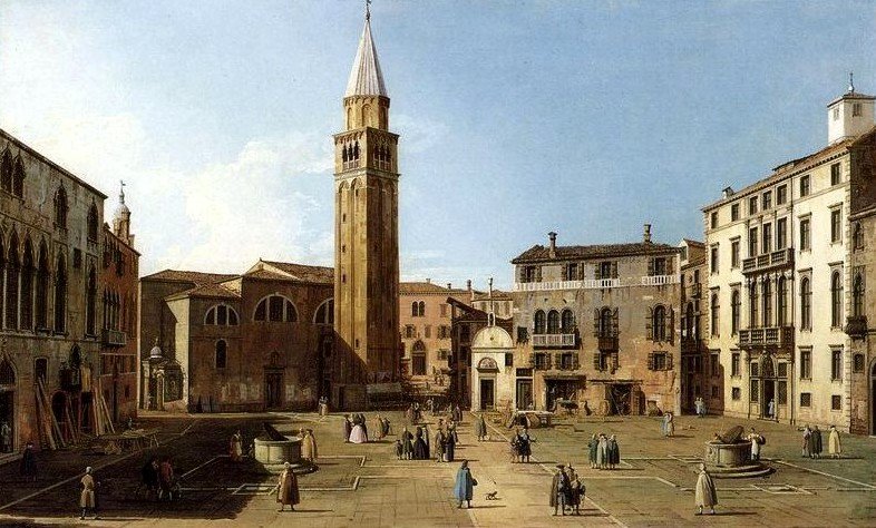 Campo SantAngelo i Venezia av Giovanni Antonio Canal