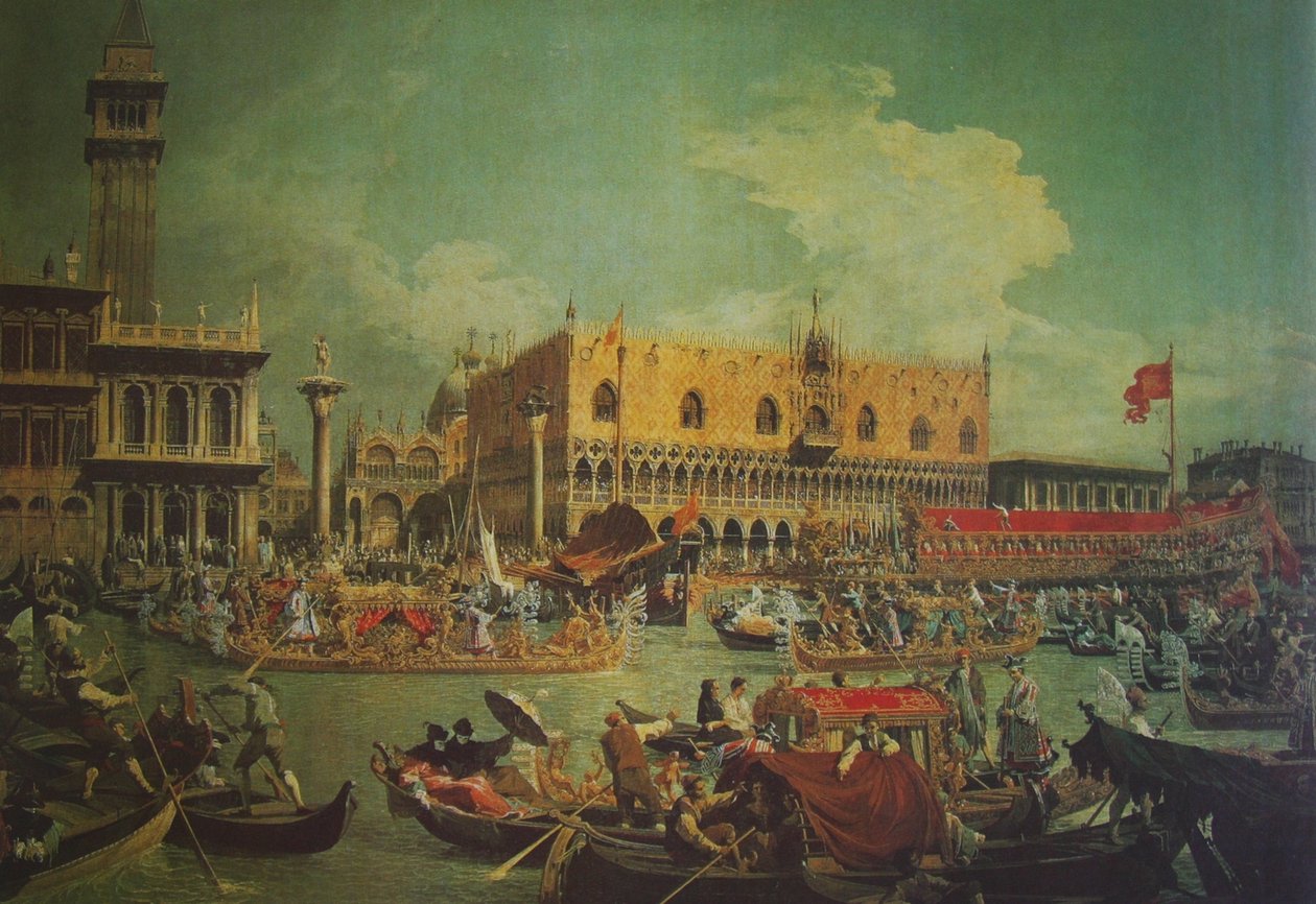 Bucentaurens avgang for havets engasjement av Giovanni Antonio Canal