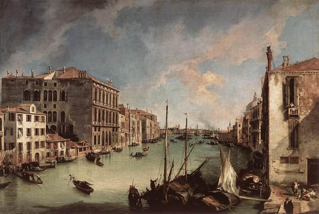 Canal Grande, ser øst fra Campo San Vio av Giovanni Antonio Canal