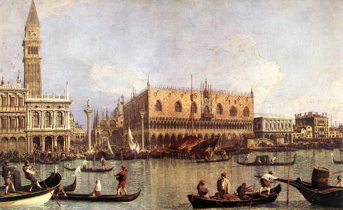 Palazzo Ducale og Piazza di San Marco av Giovanni Antonio Canal