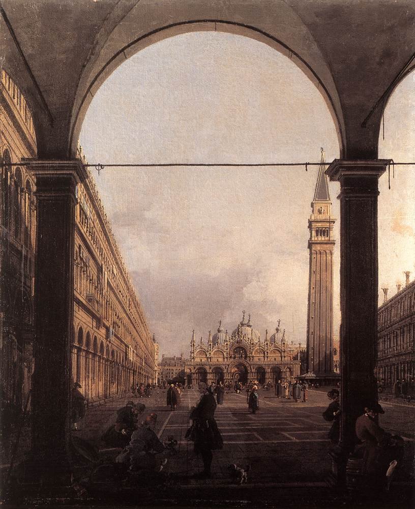 Piazza San Marco Ser øst fra nord-vest hjørnet av Giovanni Antonio Canal