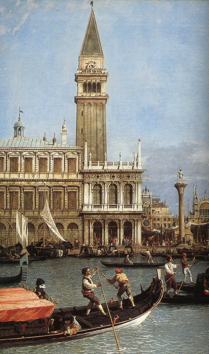 Returnering av Bucentoro til Molo på Kristi Himmelfartsdag (detalj) av Giovanni Antonio Canal