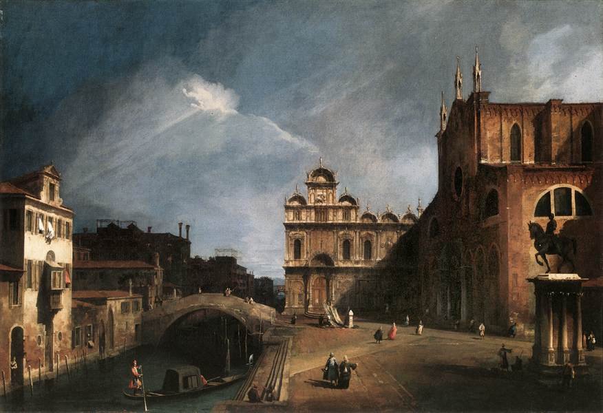 Santi Giovanni e Paolo og Scuola di San Marco av Giovanni Antonio Canal