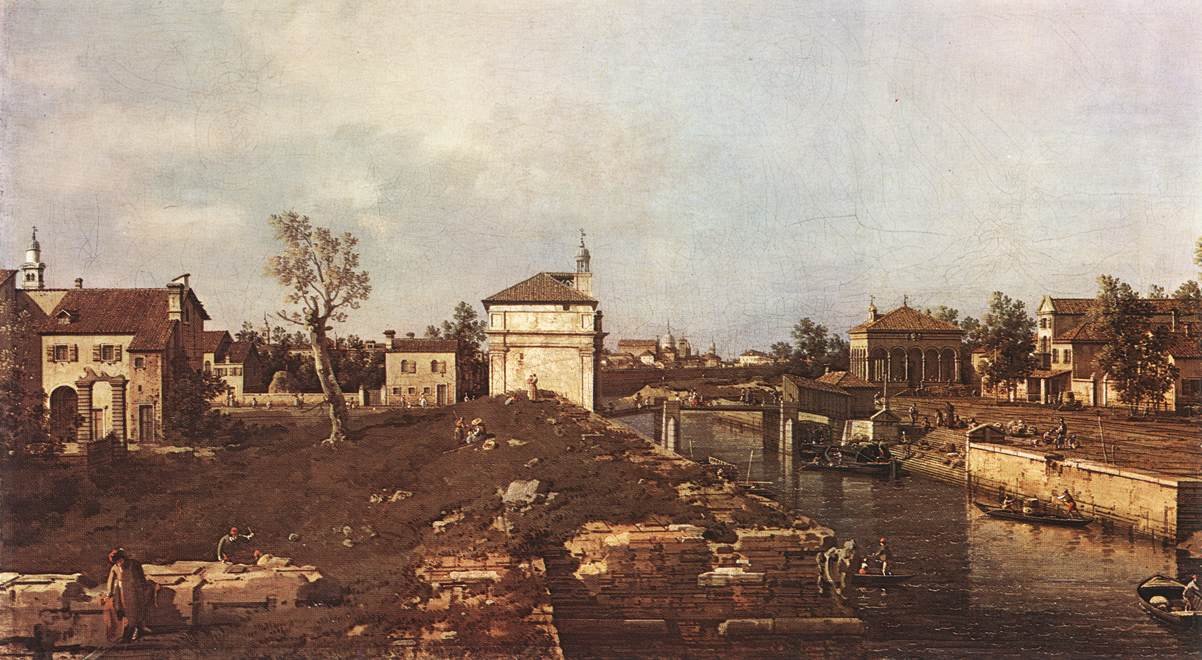 Brenta -kanalen i Padua av Giovanni Antonio Canal