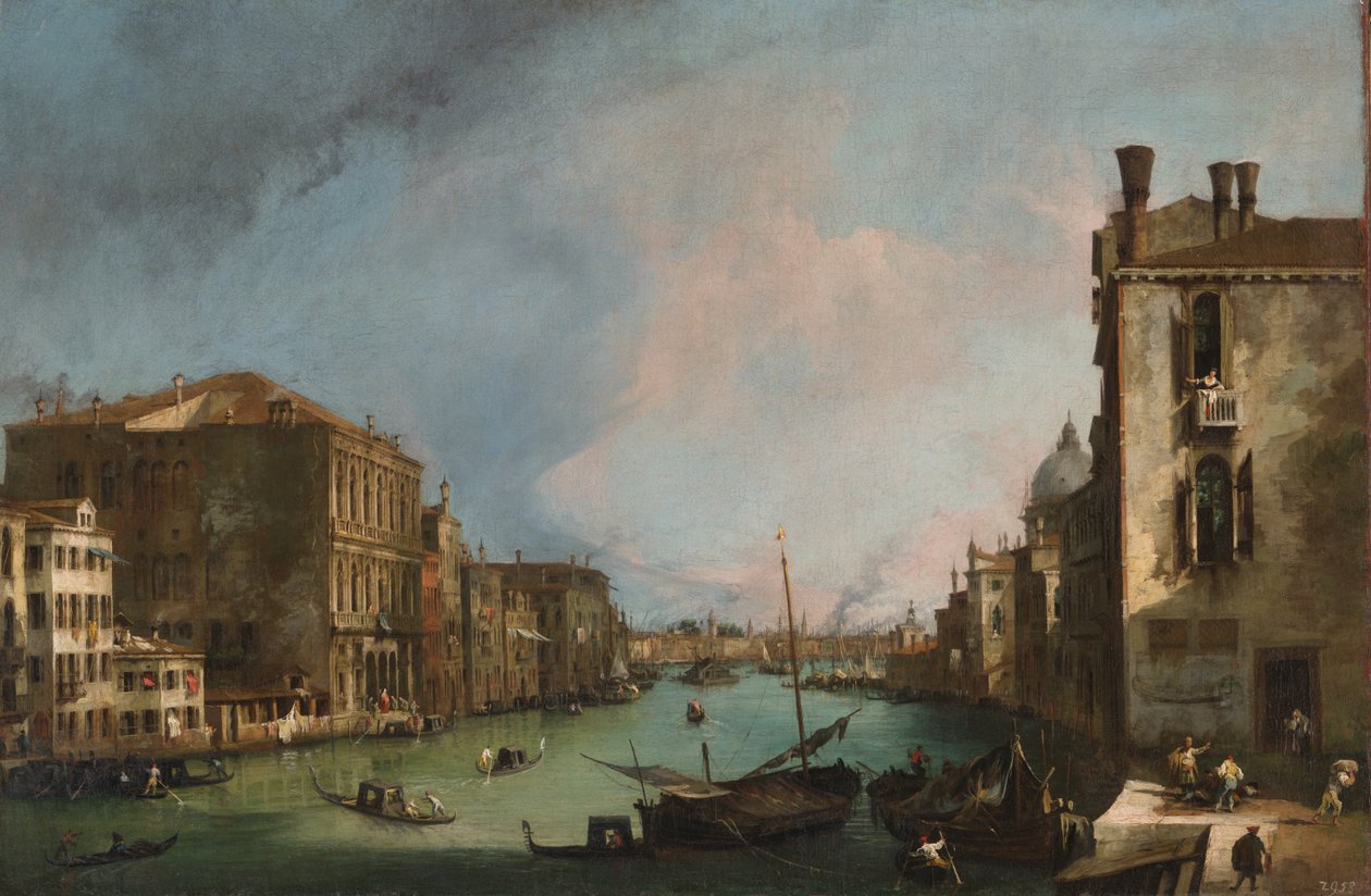 Canal Grande i Venezia med Palazzo Corner Canale Grande av Giovanni Antonio Canal