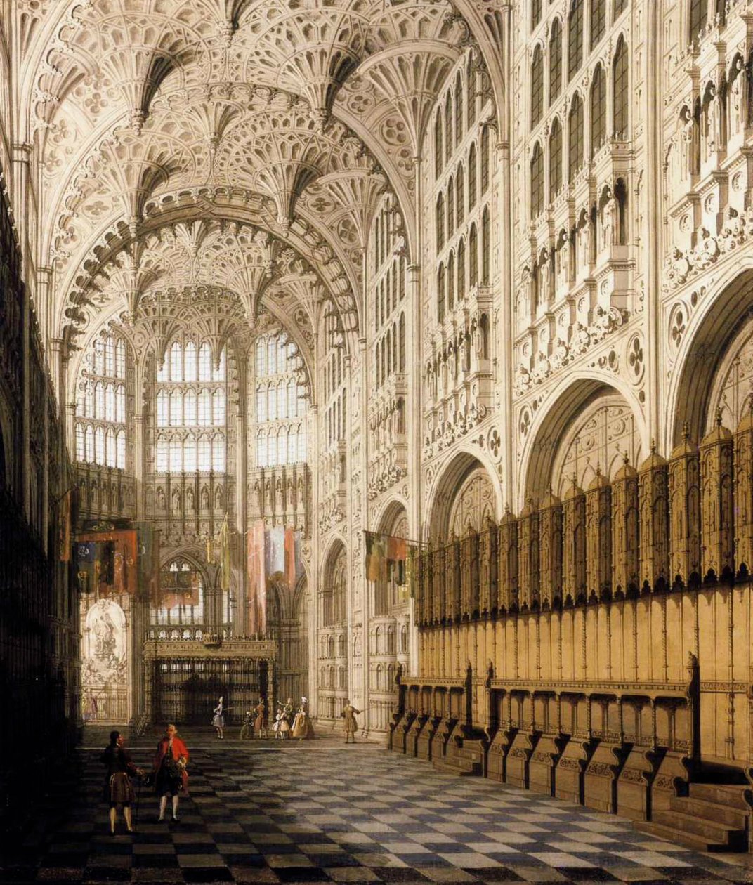 Interiøret i Henry VIIs kapell i Westminster Abbey.JPG av Giovanni Antonio Canal