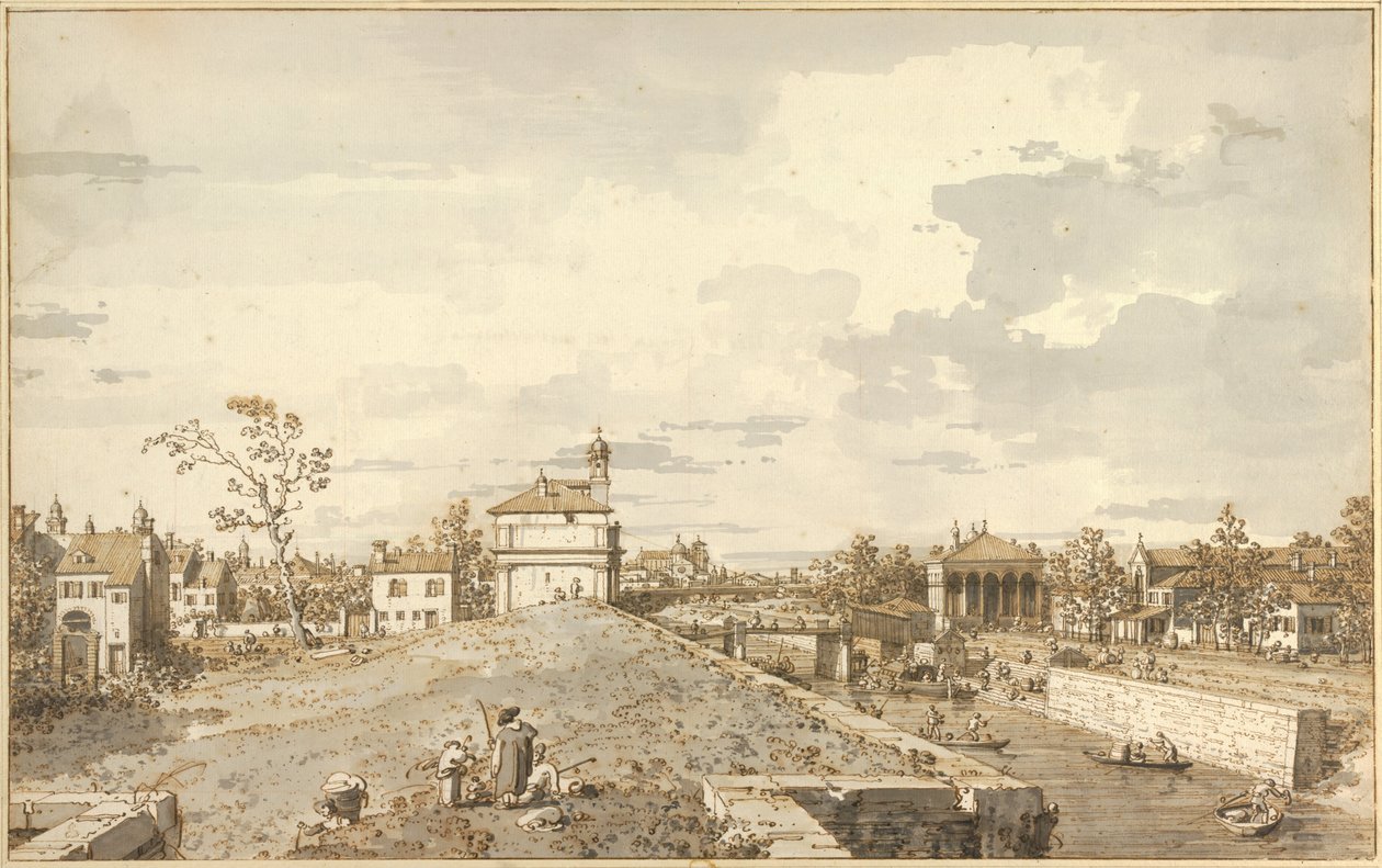 Porta Portello med Brenta -kanalen i Padua av Giovanni Antonio Canal