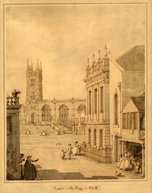 Utsikt i Warwick med St. Marys Church av Giovanni Antonio Canal