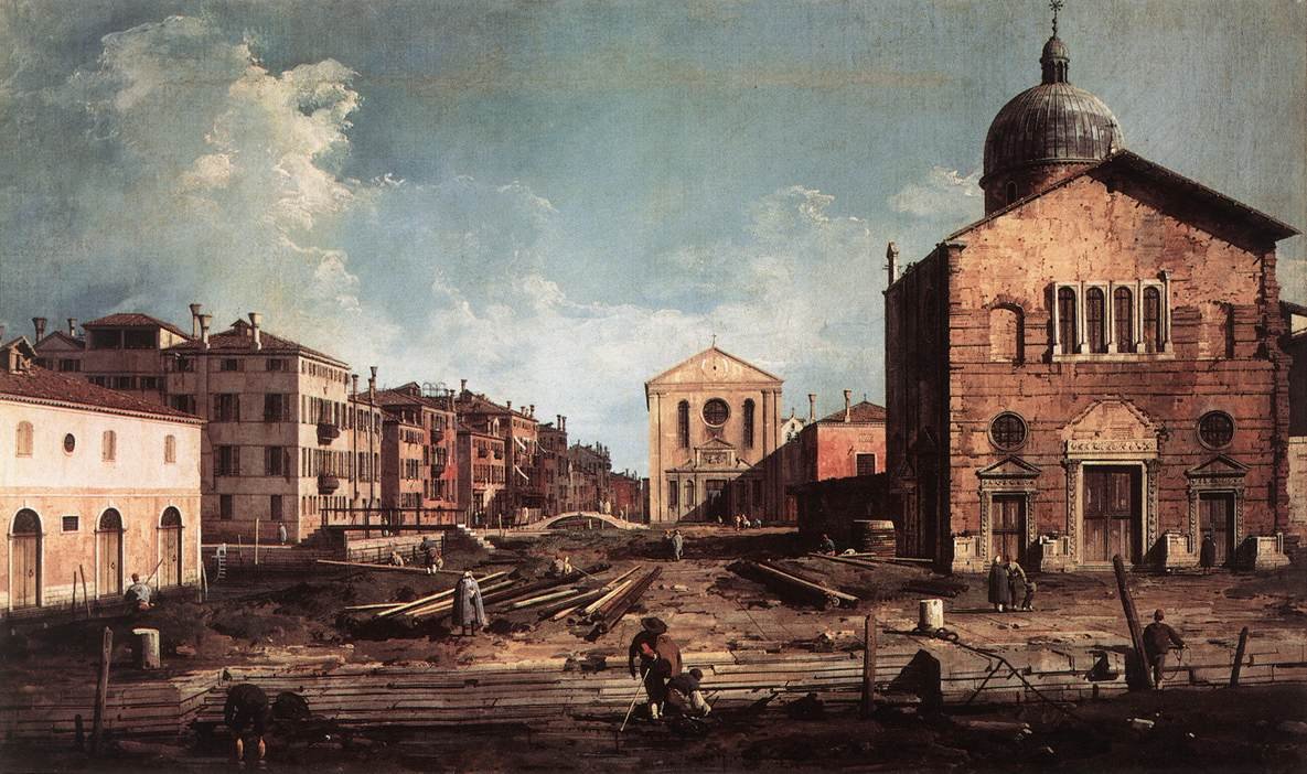 Utsikt over San Giuseppe di Castello av Giovanni Antonio Canal