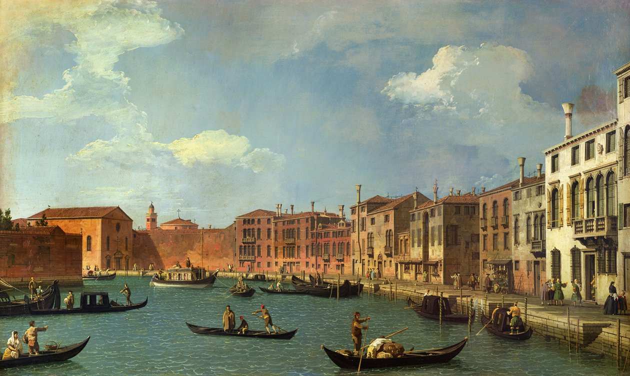 Utsikt over kanalen Santa Chiara, Venezia av Giovanni Antonio Canal