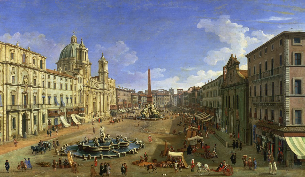 Utsikt over Piazza Navona, Roma av Giovanni Antonio Canal
