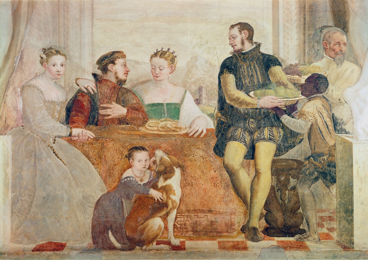 Detalj av banketten, ca. 1570 av Giovanni Antonio Fasolo