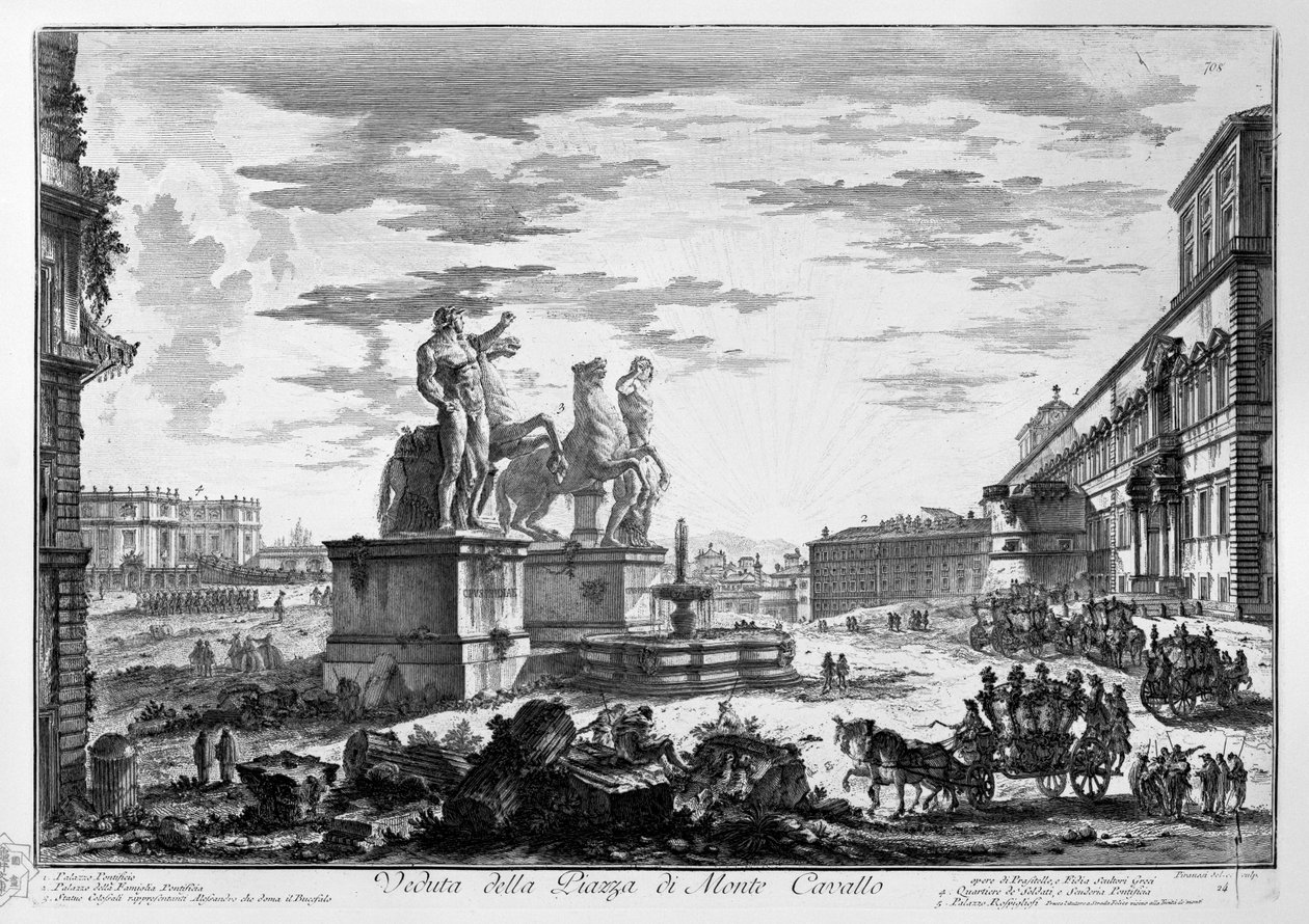 Utsikt over Monte Cavallo -torget av Giovanni Battista Piranesi