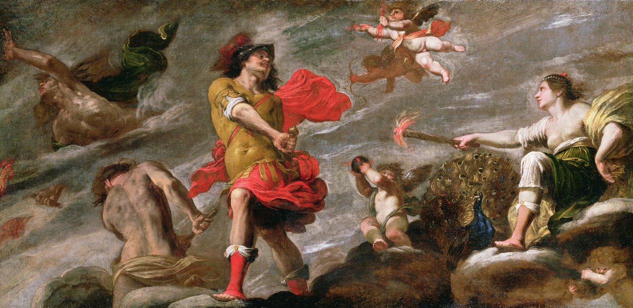 Juno og Mars, ca. 1650 av Giovanni Battista Carlone