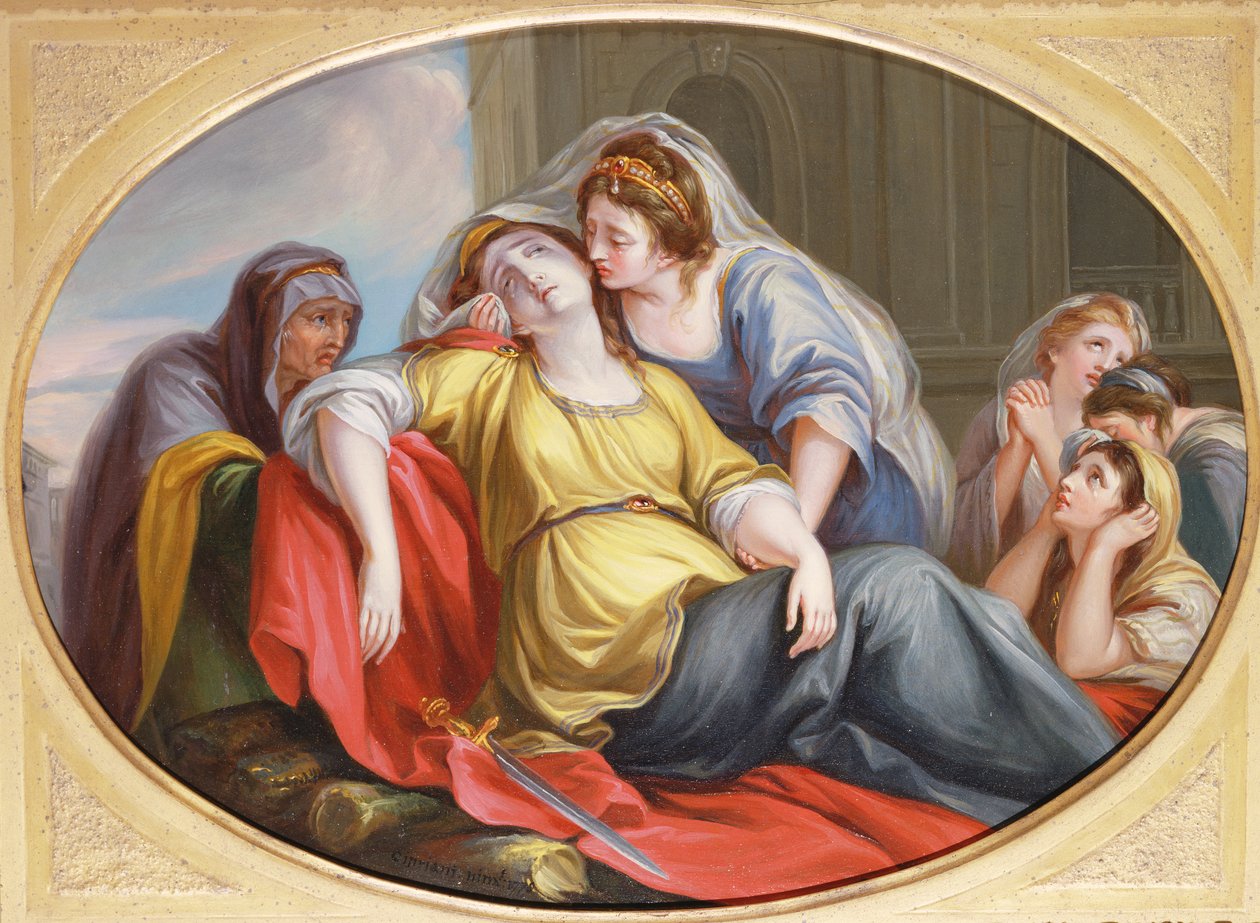Didos død, 1778 (olje på kobber) av Giovanni Battista Cipriani