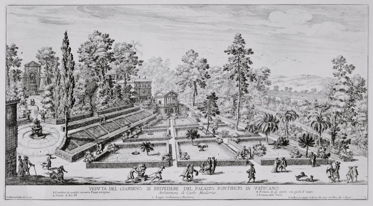 Lysthagen og paviljongen til pave Pius IV (1499-1565) ved Vatikanpalasset, fra 