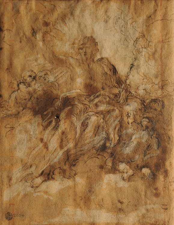 Kristus i ære med englene av Giovanni Battista Gaulli